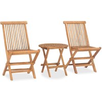 Berkfield Home 3 Piece Folding Outdoor Dining Set Solid Teak Wood in Brown