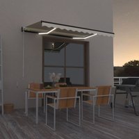 Manual Retractable Awning LED 350x250 cm Yellow &
