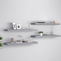 Berkfield Home Floating Wall Shelves 4 pcs Grey 80x23.5x3.8 cm MDF