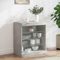 Sideboard LED Lights Concrete 60.5x37x67 cm