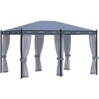 Berkfield Home Gazebo with Mesh Screens 3x4 m Anthracite Steel in Black