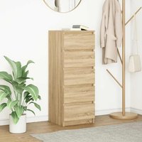 Sideboard Drawers Sonoma Oak 37.5x35x99 cm Engineered Wood