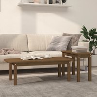 Berkfield Home 2 Piece Coffee Table Set Honey Brown Solid Wood Pine