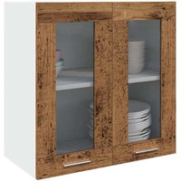 Kitchen Wall Cabinet Glass Door Old Wood 60x31x60 cm x 31 x 60 cm