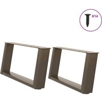 Berkfield Home Coffee Table Legs U-Shaped 2 pcs Natural Steel 60x(30-31) cm Steel in Brown
