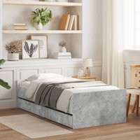 Bed Frame without Mattress Concrete 75x190 cm Small Single Small Single