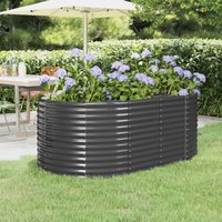 Garden Raised Bed Powder coated Steel 175x100x68 cm Anthracite x 100 x 68 cm