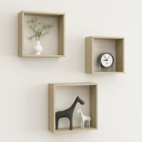 Berkfield Home Wall Cube Shelves 3 pcs Sonoma Oak in Brown