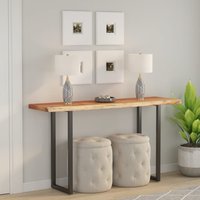 Berkfield Home Table Top 180x40x2.5 cm Rectangular Solid Wood Acacia Live Edge in Brown