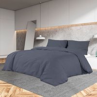 Berkfield Home Duvet Cover Set Anthracite 200x200 cm Light-weight Microfiber in Black