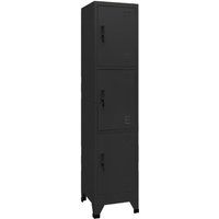 Berkfield Home Locker Cabinet Black 38x45x180 cm Steel | Size: 38 x 45 x 180 cm