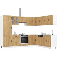 14 Piece Kitchen Cabinet Set Lucca Artisan Oak Engineered Wood