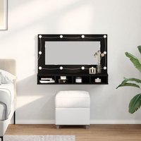 Berkfield Home LED Mirror Cabinet in Black Oak - 90x31.5x62 cm