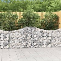 Berkfield Home Arched Gabion Baskets 4 pcs 200x30x80/100 cm Galvanised Iron in Silver