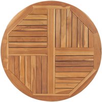 Berkfield Home Table Top Solid Teak Wood Round 2.5 cm 90 cm in Brown