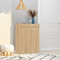 Berkfield Home Shoe Cabinet Sonoma Oak 60x35x84 cm Engineered Wood in Brown | Size: 60 x 35 x 84 cm