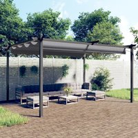 Berkfield Home Garden Gazebo with Retractable Roof 4x3 m Anthracite in Black