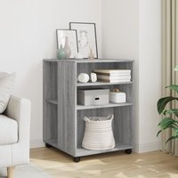 Berkfield Home Side Table with Wheels Grey Sonoma 55x60x78 cm Engineered Wood | Size: 55 x 60 x 78 cm