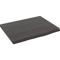 Berkfield Home Wall Shelf Dark Grey 40x30x2 cm Treated Solid Wood Oak in Brown | Size: 40 x 30 x 2 cm