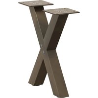 Berkfield Home Coffee Table Legs X-Shaped 2 pcs Natural Steel 37x(30-31) cm Steel in Brown