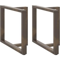 Berkfield Home Dining Table Legs T-Shaped 2 pcs Natural Steel 100x35x(72-73) cm Steel in Black