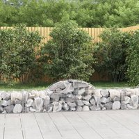 Berkfield Home Arched Gabion Baskets 12 pcs 200x50x40/60 cm Galvanised Iron in Silver
