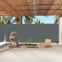 Berkfield Home Retractable Side Awning Anthracite 220x1000 cm in Black