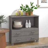 Berkfield Home Sideboard HAMAR Light Grey 85x35x80 cm Solid Wood Pine | Size: 85 x 35 x 80 cm