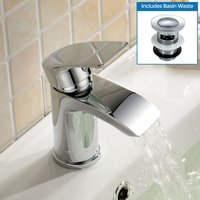 Chrome Libra Waterfall Basin Mono Mixer Tap & Waste