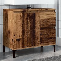 Berkfield Home Sink Cabinet Old Wood 65x33x60 cm Engineered Wood in Brown | Size: 65 x 33 x 60 cm