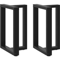 Berkfield Home Dining Table Legs T-Shaped 2 pcs Black 50x35x(72-73) cm Steel