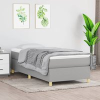Berkfield Home Box Spring Bed Frame Light Grey 90x190 cm Single Fabric