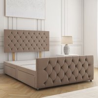 Maya Plush Divan Bed 24" Headboard & Footboard 4Drawers & No Mattress King