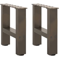 Berkfield Home Coffee Table Legs Natural Steel 2 pcs 30x(30-31) cm Steel in Grey