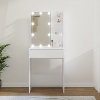 Berkfield Home Dressing Table with LED White 60x40x140 cm | Size: 60 x 40 x 140 cm