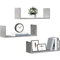 Wall Shelves 3 pcs Concrete 58x18x18 cm Engineered Wood x 18 x 18 cm