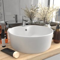 Berkfield Home Luxury Wash Basin with Overflow Matt White 36x13 cm Ceramic