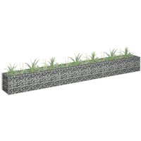 Berkfield Home Gabion Raised Bed Galvanised Steel 270x30x30 cm in Silver | Size: 270 x 30 x 30 cm