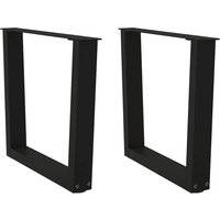 Berkfield Home Dining Table Legs V-Shape 2 pcs Black 60x(42-43.3) cm Steel