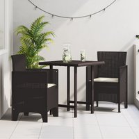 Berkfield Home Garden Chairs with Cushions 2 pcs Brown Poly Rattan