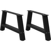 Berkfield Home Coffee Table Legs A-Shaped 2 pcs Black 60x(30-31) cm Steel in Black