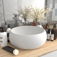 Berkfield Home Luxury Wash Basin Round Matt White 40x15 cm Ceramic