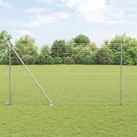 Berkfield Home Fence Posts with Spike 26 pcs √ò32 mm 170 cm Galvanised Steel in Silver