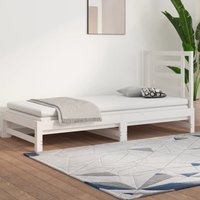 Berkfield Home Pull-out Day Bed White 2x(90x200) cm Solid Wood Pine