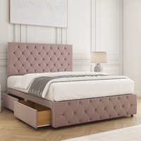 Mulberry Divan Bed Set Plush 24"Headboard 2Drawers Footend & Mattress Super King