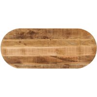 Berkfield Home Table Top 100x40x2.5 cm Oval Solid Wood Rough Mango in Brown