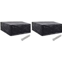 Berkfield Home Garden Furniture Covers 2 pcs 10 Eyelets 260x260x90 cm in Black | Size: 260 x 260 x 90 cm