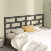Berkfield Home Bed Headboard Grey 186x4x100 cm Solid Wood Pine | Size: 186 x 4 x 100 cm