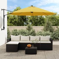 Berkfield Home Wall-mounted Parasol with LEDs Yellow 290cm