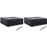 Berkfield Home Garden Furniture Covers 2 pcs 8 Eyelets 250x210x90 cm in Black | Size: 250 x 210 x 90 cm